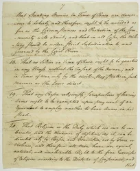 Die Bill of Rights, Kopie unterzeichnet in Federal Hall, 1789